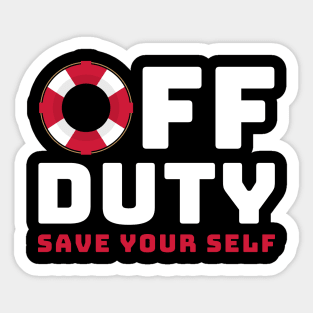 Off Duty Lifeguard Sticker